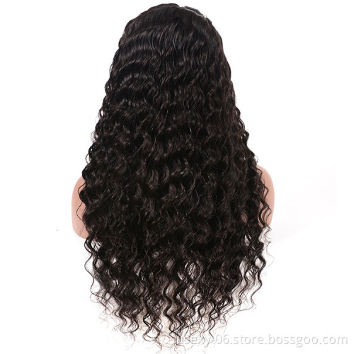 Wholesale Virgin Hair Vendors Long Deep Wave Natural Color Wigs Human Hair Lace Front